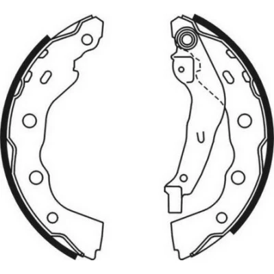 Abbildung von ABE C05059ABE Bremsbacken Hinterachse 203 39 BOSCH MITSUBISHI: Carisma Schrägheck, Space Star, Limousine, SUZUKI: Grand Vitara 1 SUV