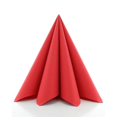 Abbildung von Sovie HORECA Servietten in Rot aus Linclass Airlaid, stoffähnliche Einwegservietten ideal für Hochzeit &amp; Partys, 40 x cm, 50 stück