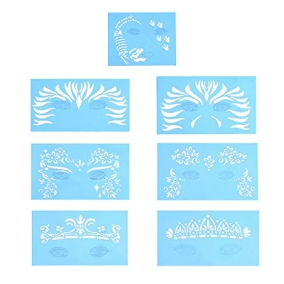 Abbildung von DEWIN Tattoo Schablonen Frozen Eye Malen Schablone, Körper Malerei Vorlage, Gesichts Make up Design Tools( 7pcs / Set)