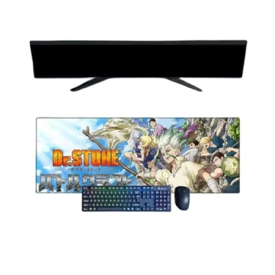 Abbildung von ButkUs Dr.Stone Anime Mauspad, XXL, 800 x 300 mm, Gaming Tastatur, wasserdicht und 3 rutschfeste Unterseite aus Gummi, strukturierte Oberfläche
