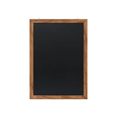 Abbildung von EUROPEL Kreidetafel mit schwarzer Melaminschicht, Rahmen aus lackiertem Kiefernholz, Naturholzfarbe, Abmessungen 60x84cm, Wandbefestigung, Hoch oder Querformat, für flüssige Kreidemarker