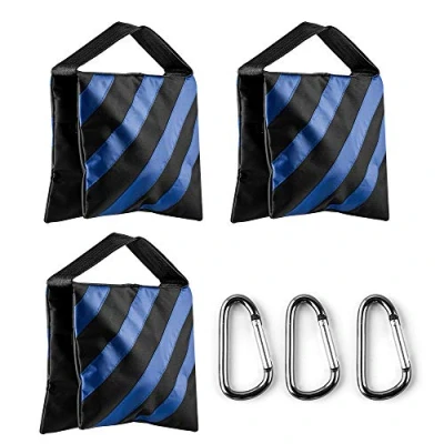 Abbildung von Fotover Sandsack Fotografie Studio Video Heavy Duty Sand Tasche for Fotostudio Licht Stehen Boom Arm Kamera Stativ mit Haken,3 Pack(Blau Und Schwarz)