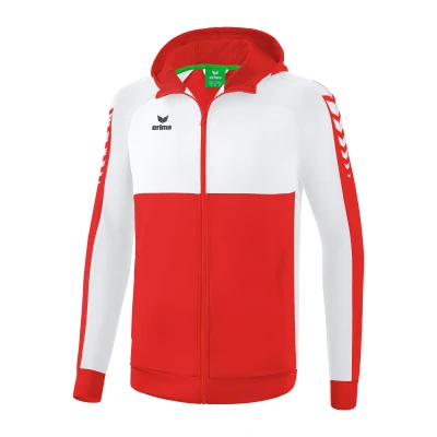 Abbildung von Erima Herren Six Wings Trainingsjacke mit Kapuze, rot/weiß, M