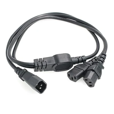 Abbildung von HangTon USV PDU Computer PC Monitor Netzteilerkabel IEC320 C14 bis 2 x C13 10A 250V Verlängerungskabel 1 Meter