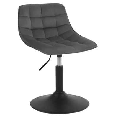 Abbildung von Woltu Barhocker (1 St), 360 Schwenken Samt Sitz 38 49.5cm Hoch dunkelgrau