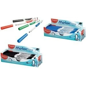 Abbildung von Maped Marker&#039;Peps Box mit trocken abwischbaren Markerstiften für weißen Schiefer, 12 Stück (1 Stück)