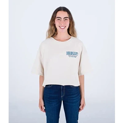 Abbildung von Hurley Damen Oceancare Rücken Aufdruck, kurzärmelig T Shirt, Phantom, S