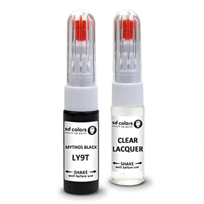Abbildung von SD COLORS MYTHOS BLACK LY9T Ausbesserungslackstift Reparaturset 20 ML für Kratzer und Chippinsel (Farbe + Lack)