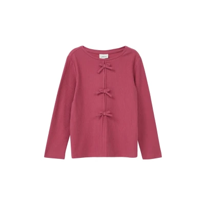 Abbildung von s.Oliver MIT Schleifendetails Langarmshirt für Kinder, Größe: 104/110, Himbeere