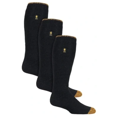 Abbildung von HEAT HOLDERS 3er Pack Herren Kniestrümpfe Arbeit Weiche Dick Thermo Lange Arbeitssocken Winte (39 45, Schwarz)