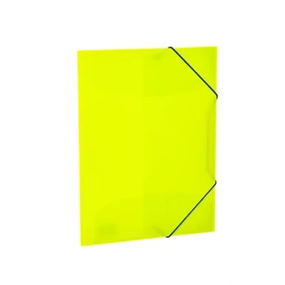 Abbildung von HERMA 19655 Sammelmappe A4 Transluzent Neon Gelb, Kinder Eckspanner Mappe aus Kunststoff mit Innenklappen &amp; Gummizug, stabile Einschlagmappe Plastik für Jungen Mädchen