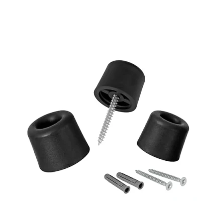 Abbildung von LouMaxx 3 Stück Türstopper Boden zum Schrauben aus Gummi 3er Set in schwarz Bodentürstopper Bodenmontage Der Perfekte Schutz gegen anschlagende Türen