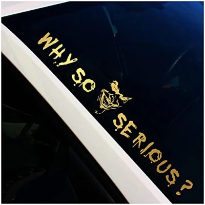 Abbildung von FS56 Frontscheibenaufkleber Why so Serious &quot;Joker&quot; Finest Folia (Gold Metallic, Innenklebend)