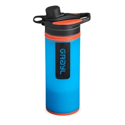 Abbildung von GRAYL GeoPress 710ml Outdoor Wasserfilter Trinkwasser I Eliminiert 99,99% aller Bakterien und Viren Perfekt für Camping, Survival Reisen (Bali Blue)