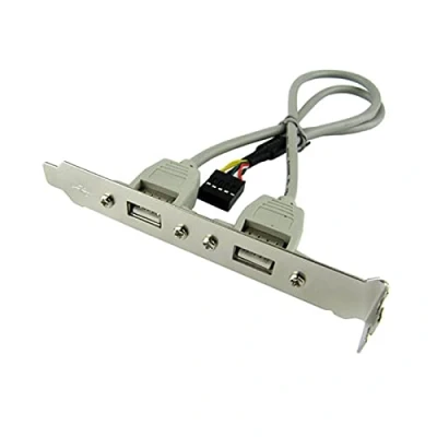 Abbildung von Bolwins M30S USB 2.0 Mainboard Adapter 9 Pin auf Typ A Slotblech Kabel, 30cm, 2X Buchse, Erweiterungsadapter für PC, Einfache Erweiterung von Anschlüssen