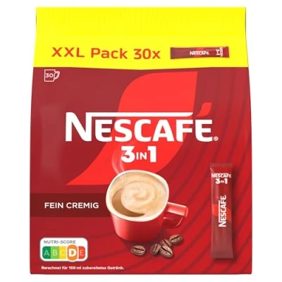 Abbildung von NESCAFÉ 3in1 XXL Pack, Getränkepulver Sticks mit löslichem Bohnenkaffee, Creamer &amp; Zucker, Instant Kaffee aus erlesenen Kaffeebohnen, 1er Pack (30 à 8g)