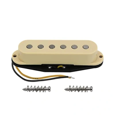 Abbildung von FLEOR Alnik 5 ST Tonabnehmer Single Coil Gitarren Steg Pickup Flachpol für SQ E Gitarre, Creme
