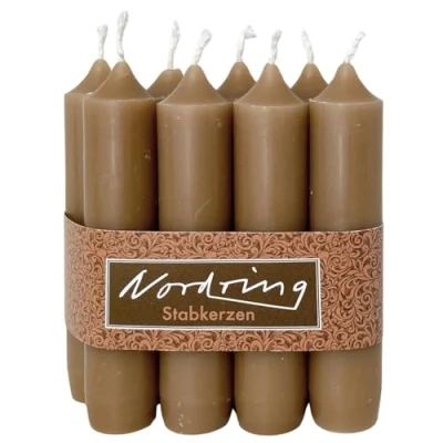 Abbildung von Nordring 8 Stück Stabkerzen braun 2,2 x 11 cm hoch