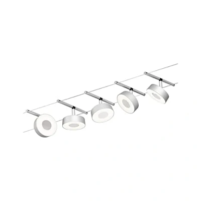 Abbildung von Paulmann 94475 LED Seilsytem Circle Basisset 5x400lm incl. 5x5 W Warmweiß Chrom matt, Kunststoff, Metall Beleuchtungssystem 3000 K