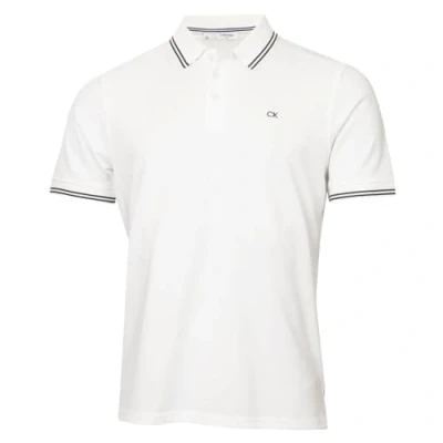 Abbildung von Calvin Klein Herren Campus 3 Knopf Polo Hemd Weiße Spitze L