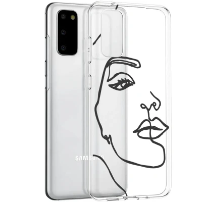 Abbildung von Samsung Galaxy S20 Hülle Silikon iMoshion Soft Case/Backcover Handyhülle Transparent Federn Design