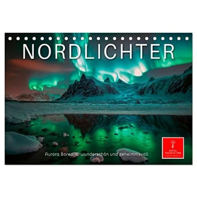 Abbildung von Nordlichter Aurora Borealis, wunderschön und geheimnisvolll (Tischkalender 2025 DIN A5 quer), CALVENDO Monatskalender