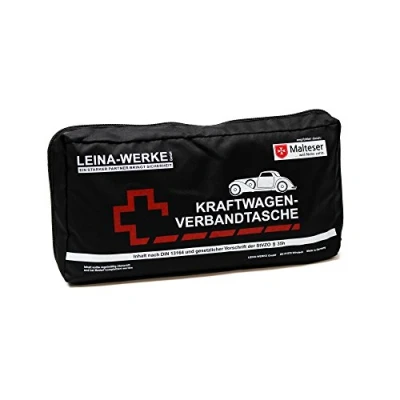 Abbildung von Leina WERKE REF 11106 Kfz Verbandtasche Elegance, Inhalt DIN 13164, schwarz