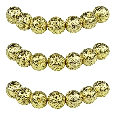 Abbildung von MJDCB Perlen zum Auffädeln 8mm 45 stück Golden Lava Halbedelsteine mit Loch Natürliche Lose Runde Steinperlen für Herstellung Schmuck Armbänder Halsketten