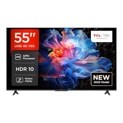 Abbildung von TCL 55V6C 55 Zoll Direct LED TV, 4K HDR Fernseher, Smart TV mithilfe von Google (Dolby Audio, Motion Clarity, Kompatibel mit Assistant &amp; Alexa)
