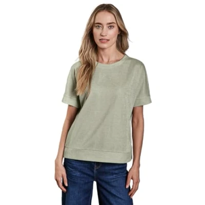Abbildung von Street One Glitzerndes Tshirt basic, Damen, Größe: 40, Grün
