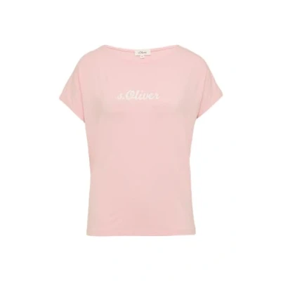 Abbildung von Fließendes Jersey Shirt mit Artwork und überschnittenen Schultern zartrosa 42