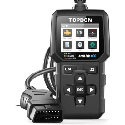 Abbildung von TOPDON AL400 OBD2 Diagnosegerät, 10 Modi, One Touch I/M Bereitschaftstaste, lebenslange Updates, 2,4 Zoll TFT Farbbildschirm, für Autos ab Baujahr 1996