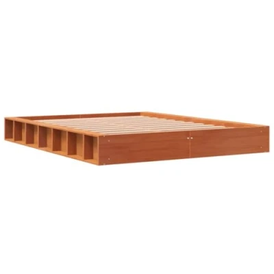 Abbildung von vidaXL Bett Massivholzbett Wachsbraun 120x200 cm Kiefer
