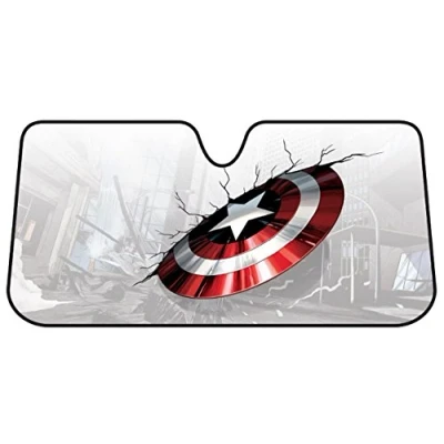 Abbildung von Plasticolor 003756R01 Captain America Marvel Broken Shield Akkordeon Bubble Sonnenschutz