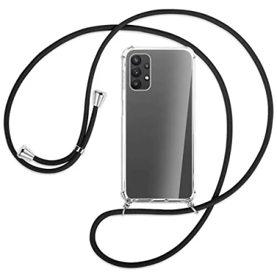 Abbildung von mtb more energy® Handykette kompatibel mit Samsung Galaxy A23 4G, 5G (6.6&#039;&#039;) schwarz Smartphone Hülle zum Umhängen Anti Shock Full TPU Case