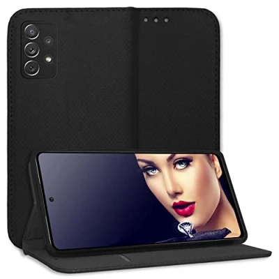 Abbildung von mtb more energy® Schutz Tasche Smart Magnet kompatibel mit Samsung Galaxy A72 (SM A725, 6.7&#039;&#039;) schwarz Bookstyle Klapp Cover Hülle Wallet Case