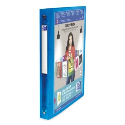 Abbildung von Oxford Ringbuch A4, polyvision, 4 Ringe, 3 cm Rücken, transparent, blau