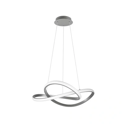 Abbildung von Reality Leuchten LED Pendelleuchte Course R32051407, Metall Nickel matt, inkl. 27.5 Watt LED, Switch Dimmer