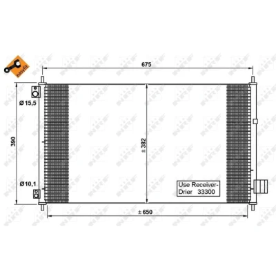 Abbildung von NRF EASY FIT 35780 Klimakondensator mit Dichtring 15,5 10,1 Aluminium 650 HONDA: Accord 7 Limousine, Tourer