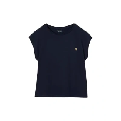 Abbildung von Vertbaudet Tshirt basic für Kinder, Größe: 116, Marine