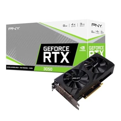 Abbildung von PNY GeForce RTX 3050 8GB Verto Dual Fan Grafikkarte, Schwarz