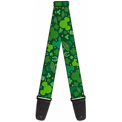 Abbildung von Buckle Down GS WDY103 Gitarrengurt &quot;St. Patrick&#039;s Day Mickey Collage Greens&quot;