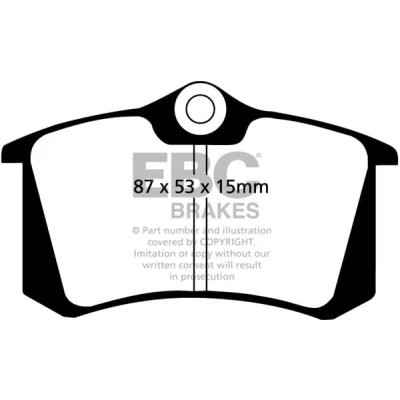 Abbildung von EBC Brakes DP4680R Bremsbelagsatz Hinterachse VOLKSWAGEN: Golf 6, 5 Schrägheck, Polo IV AUDI: A4 B7 Avant, B8 A3 Sportback