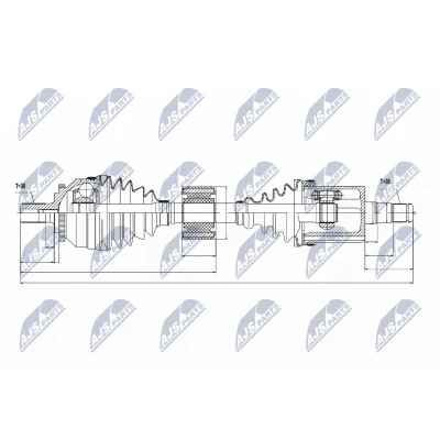 Abbildung von NTY NPW VV 028 Antriebswelle Vorderachse links 536 Schaltgetriebe VOLVO: S80 I