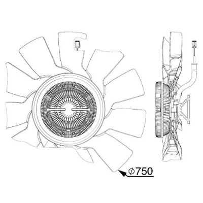 Abbildung von MAHLE ORIGINAL CFF 528 000P Lüfter 750mm elektronisch