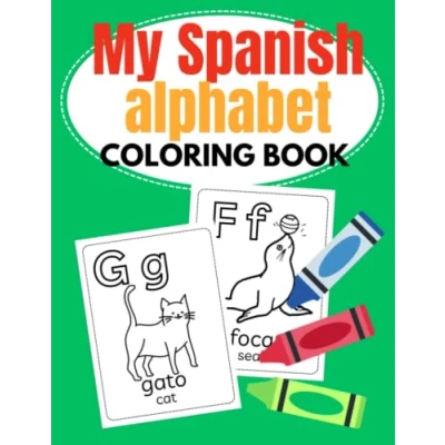 Abbildung von spanish alphabet coloring book for kids and toddlers, learning