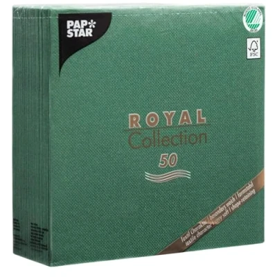 Abbildung von 50 Servietten &quot;ROYAL Collection&quot; 1/4 Falz 40 cm x dunkelgrün