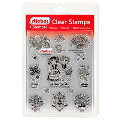 Abbildung von stieber Clear Stamps Transparente Stempel Sets (Bitte gewünschtes Motiv/Thema unten auswählen!) (Blumen altdeutsch German Flowers)