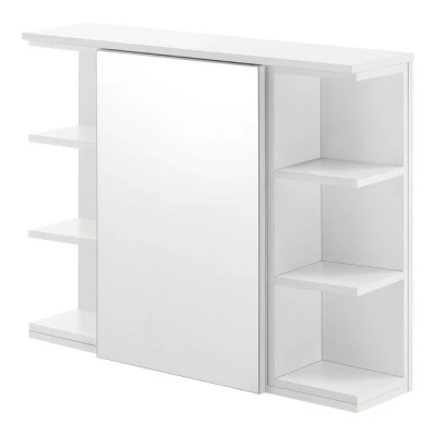 Abbildung von en.casa Badezimmerspiegelschrank »Harstad« Wandschrank mit verspiegelter Tür 64x80x20 cm Weiß