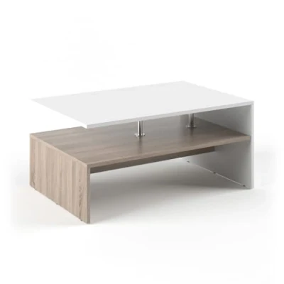 Abbildung von Vicco Couchtisch Amato, Weiß/Sonoma, 90 x 42 cm